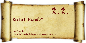 Knipl Kunó névjegykártya
